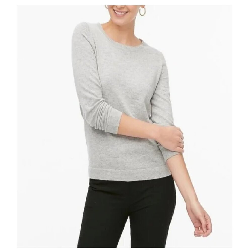 J Crew Women’s Sweater Cotton/Wool‎ Blend Light Gray Size Small